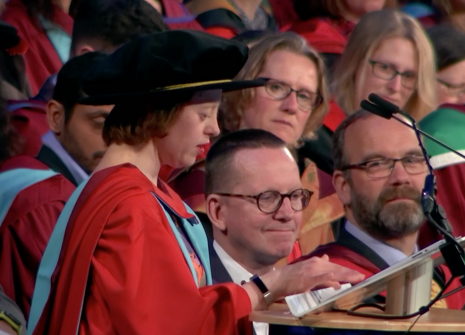 <em> The Call the Midwife star urged fellow graduates to ‘believe in yourself’ (Picture: University of Nottingham)</em>