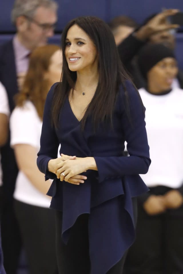 Meghan Markle with straight hair