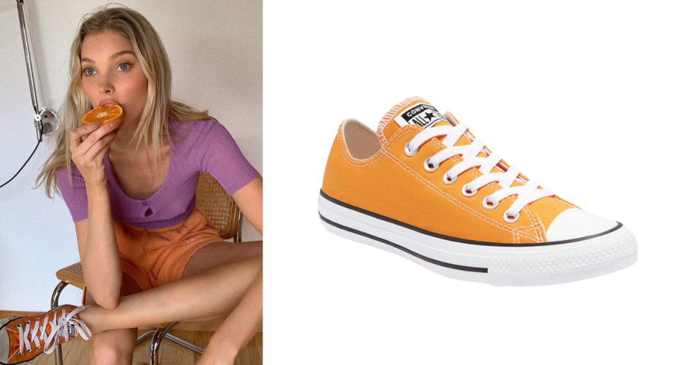 Elsa Hosk in Converse Unisex Chuck Taylor All Star Low Top Sneakers (Photos via @hoskelsa/Instagram & DSW)