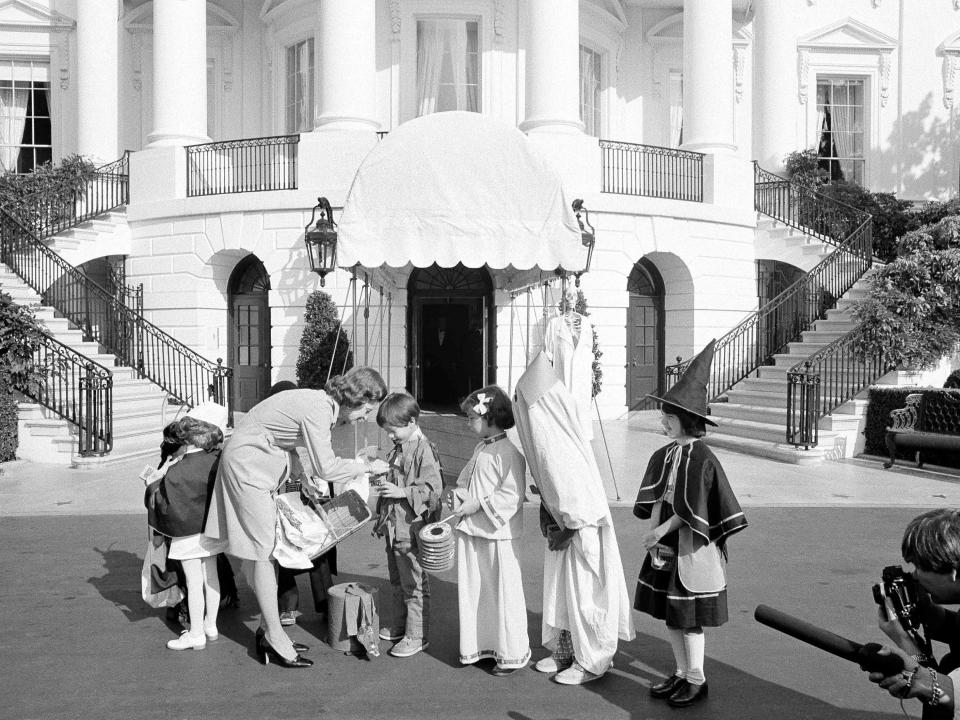 Trick-or-treating at the White House in 1974.