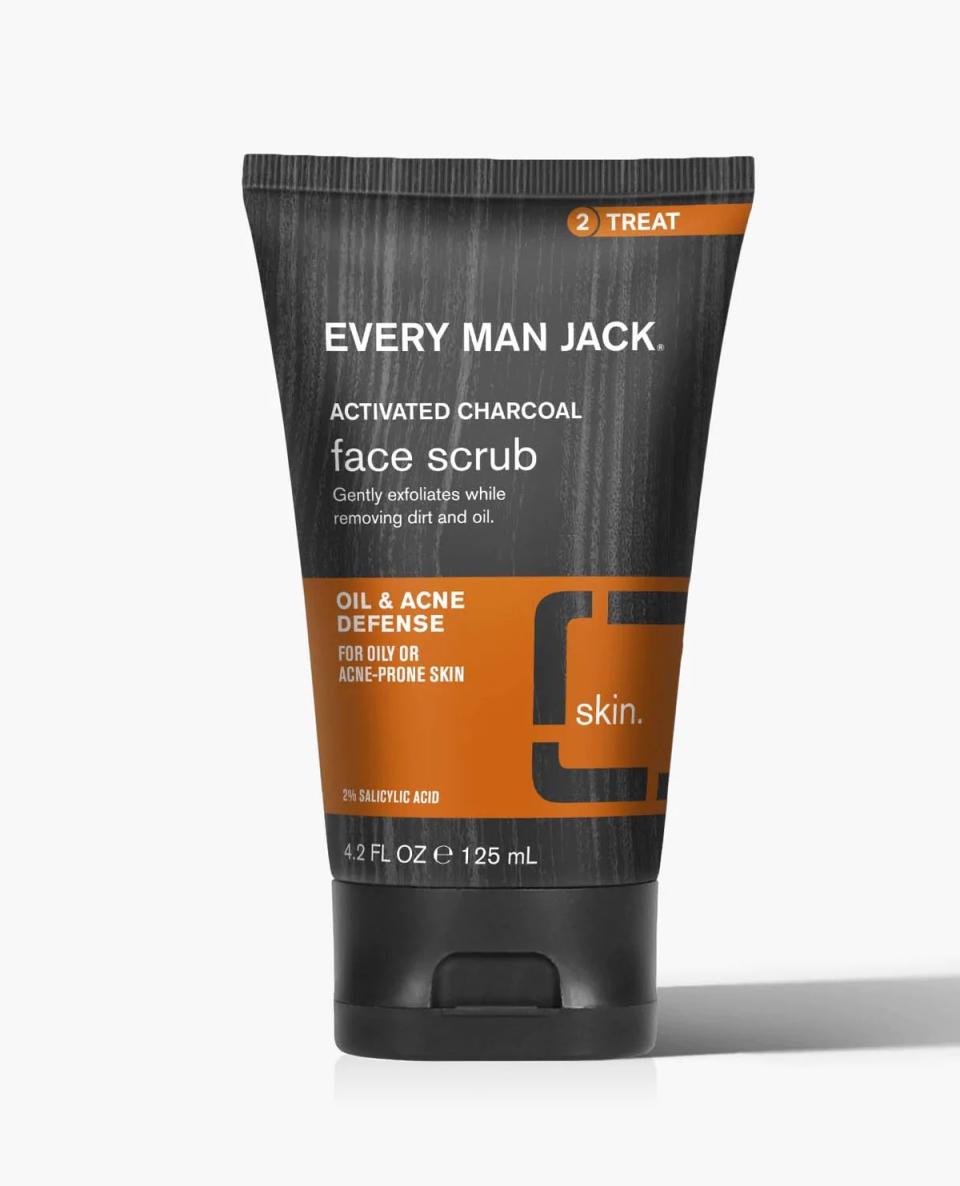 Every Man Jack Activated Charcoal Face Scrub; best men's skincare brands, best skincare brands for men