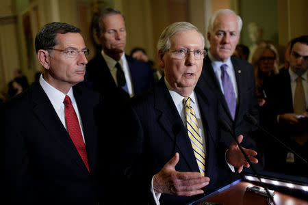 Senate Majority Leader Mitch McConnell (R-KY) speaks during a news conference on Capitol Hill in Washington, U.S., September 12, 2017. REUTERS/Joshua Roberts