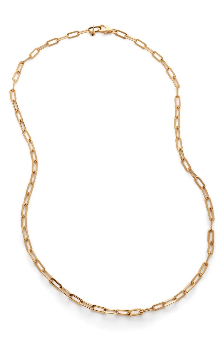 Monica Vinader Deco Paper Clip Chain Necklace