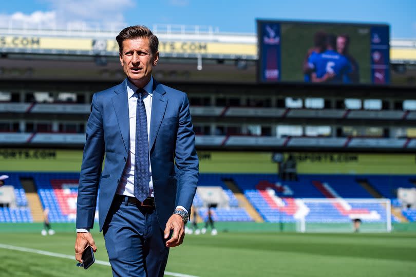 Crystal Palace chairman Steve Parish arrives in a blue suit for the Premier League match between Crystal Palace and Southampton FC at Selhurst Park on September 1, 2018