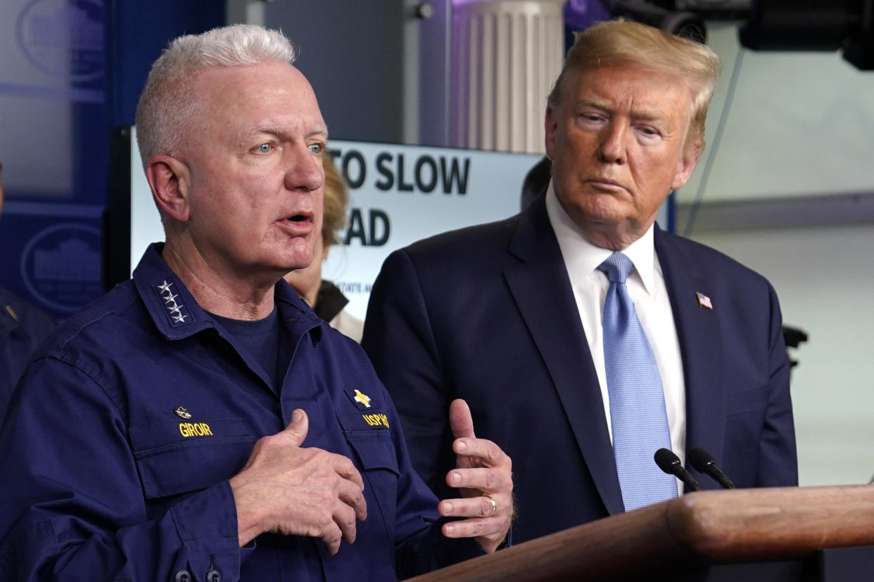 Donald Trump with Adm. Brett Giroir