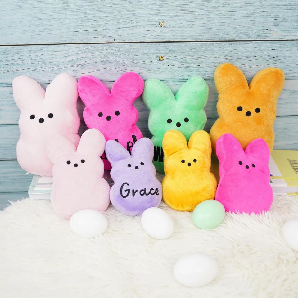 variety of different colored plush peeps