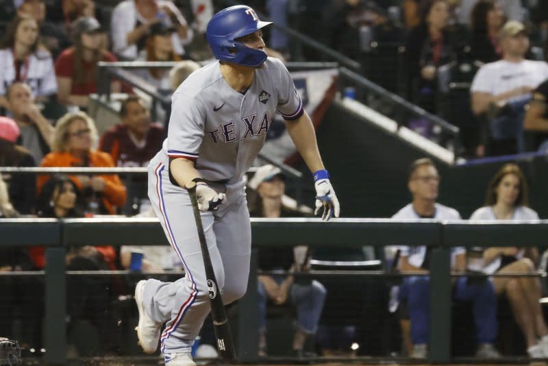 All-Star shortstop Corey Seager and the Texas Rangers hit .263 in 2023 under MLB's new rule changes, far better than they did in 2022. File Photo by John Angelillo/UPI
