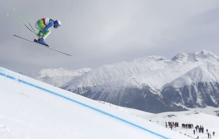 Alpine Skiing - FIS Alpine Skiing World Championships - Women's Downhill - St. Moritz, Switzerland - 12/2/17 - Ilka Stuhec of Slovenia in action. REUTERS/Dominic Ebenbichler