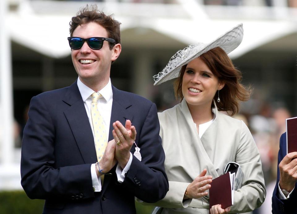 Princess Eugenie and Jack Brooksbank attend day three of the Qatar Goodwood Festival at Goodwood Racecourse on 30 July 2015 in Chichester, England (Getty Images )