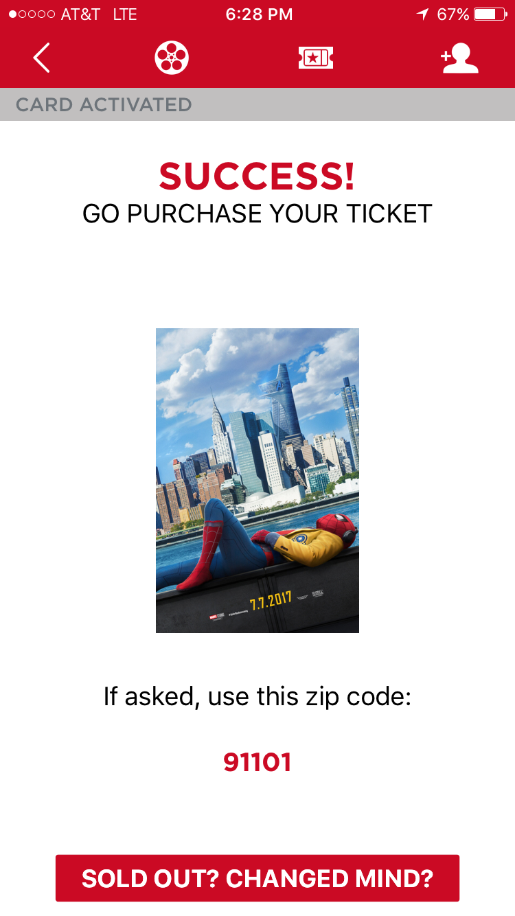 MoviePass Check In