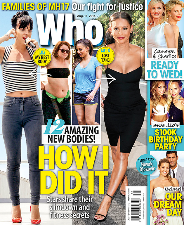 who magazine,who magazine covers, this week's who magazine, mel b photos, lily allen photos, star slimdowns who magazine