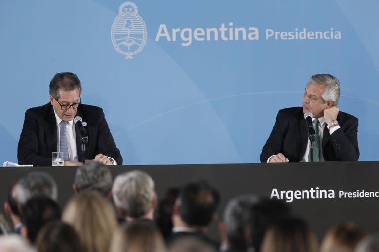 Carlos Pesce junto al presidente Alberto Fernández.