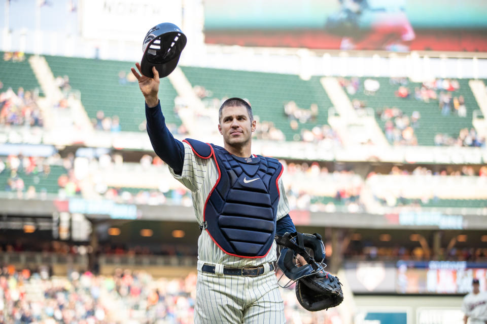 Joe Mauer。（MLB Photo by Brace Hemmelgarn/Minnesota Twins/Getty Images）