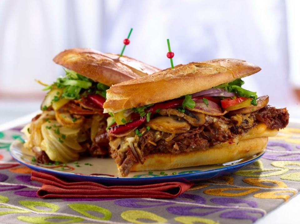 Philly-Style Pulled Beef Sandwiches