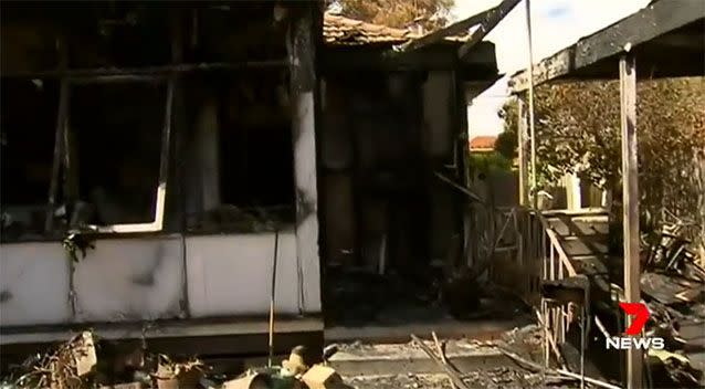 The guttered shell of the home. Photo: 7 News