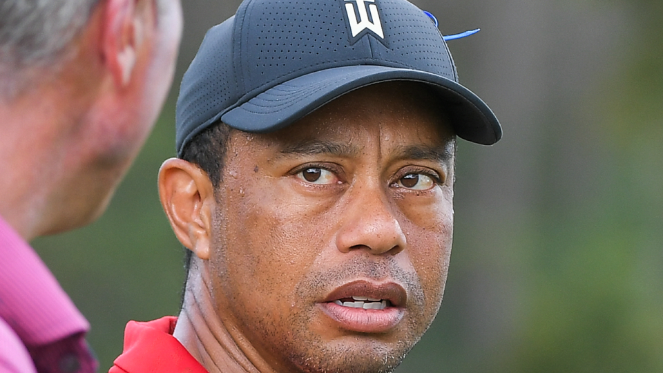 Tiger Woods (pictured) looking on during a round of golf.