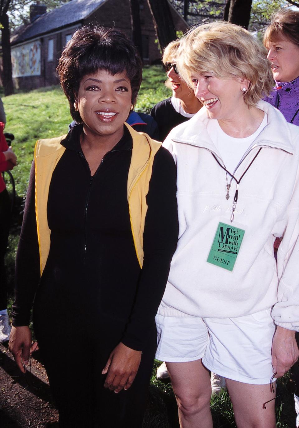 Martha alongside her pal, Oprah Winfrey, in 1995. 