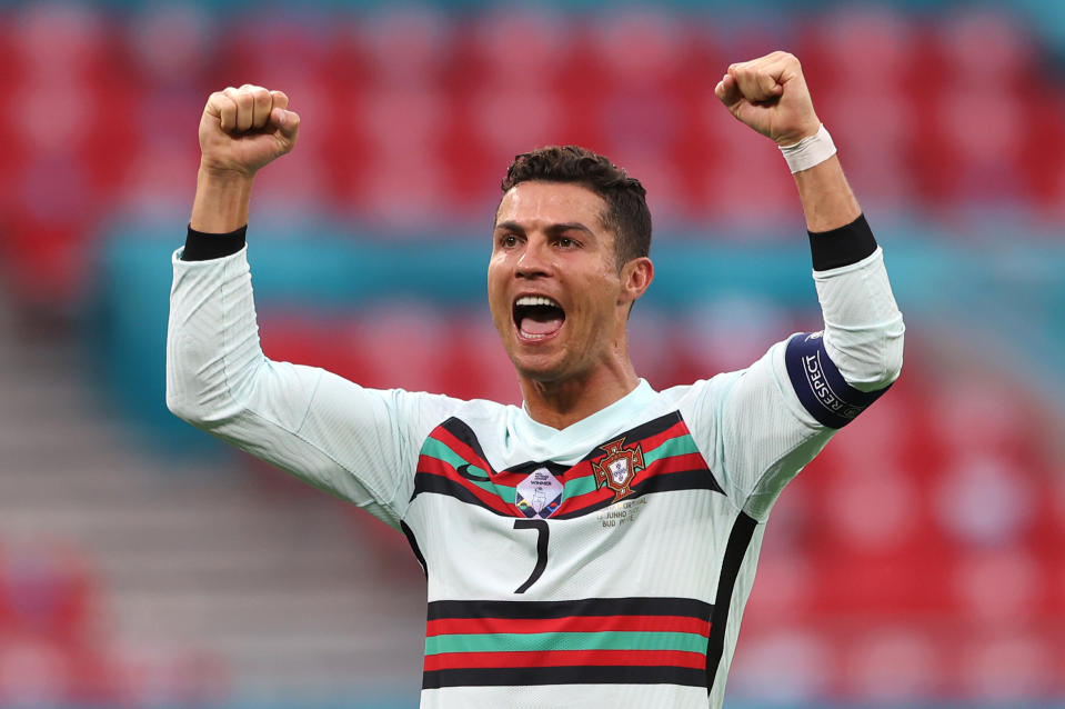 Cristiano Ronaldo cheers