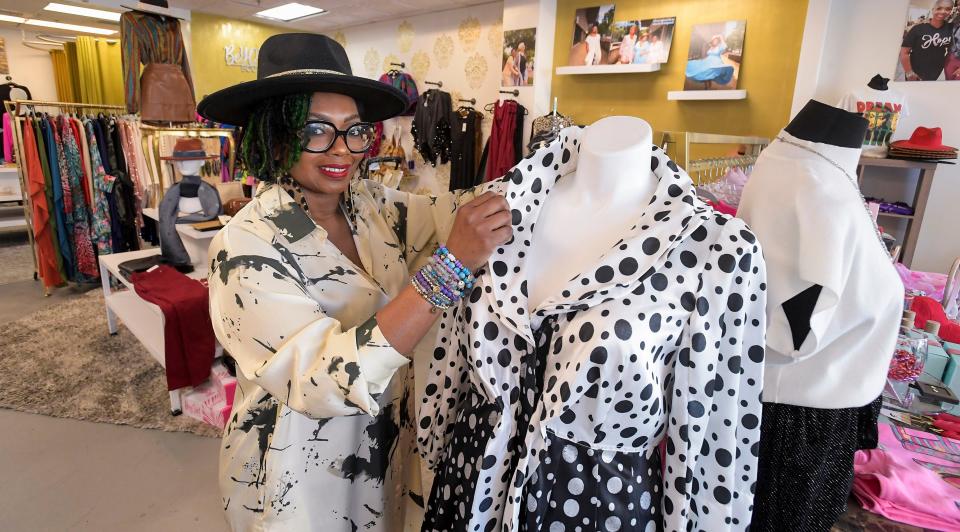 New Downtown Business Association President Keiauna White is shown at her store, BeYOUtiful Boutique, in downtown Montgomery, Ala., on Tuesday January 30, 2024.