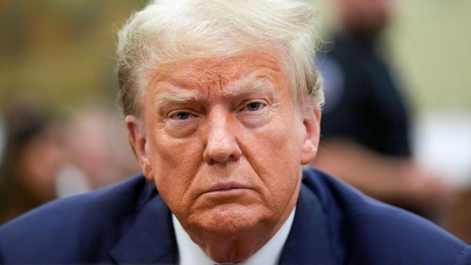 PHOTO: Former President Donald Trump sits in the courtroom before the continuation of his civil business fraud trial at New York Supreme Court, Oct. 3, 2023, in New York. (Seth Wenig/AP, FILE)