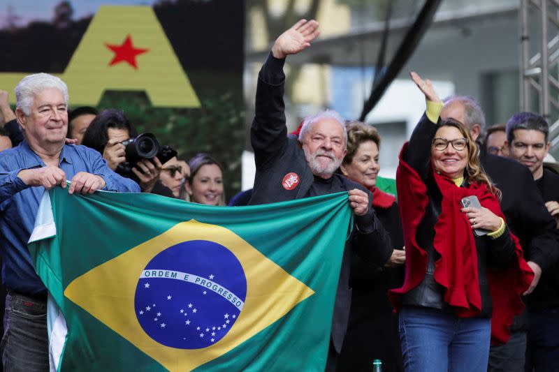 FILE PHOTO: Former Brazilian President and presidential candidate Luiz Inacio Lula da Silva holds a rally during the presidential campaign in Curitiba