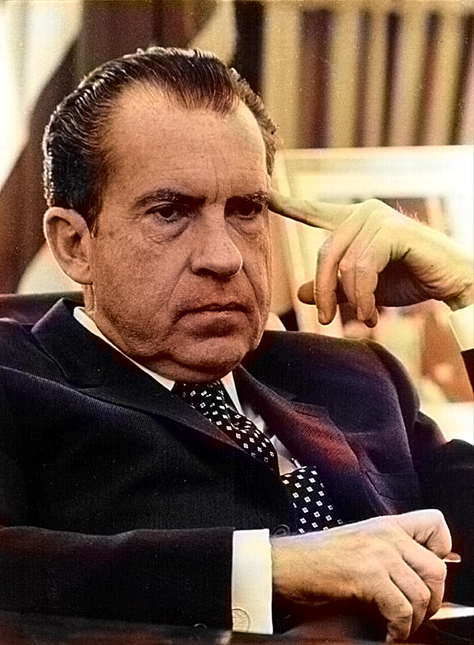 president richard nixon colorized nixon library national archives