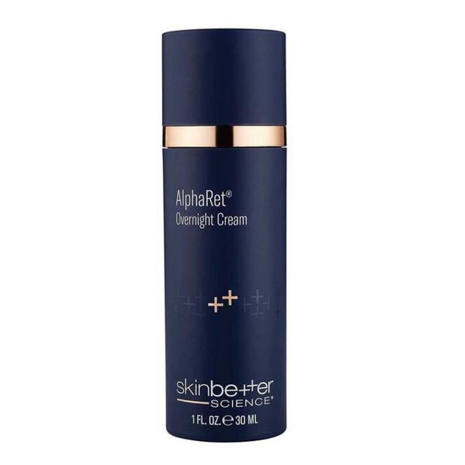 <p><a href="https://www.skinbetter.com/shop-skincare/product-category/anti-aging/alpharet-overnight-cream-M001.html" rel="nofollow noopener" target="_blank" data-ylk="slk:Shop Now;elm:context_link;itc:0;sec:content-canvas" class="link ">Shop Now</a></p><p>AlphaRet Overnight Cream</p><p>$140.00</p>