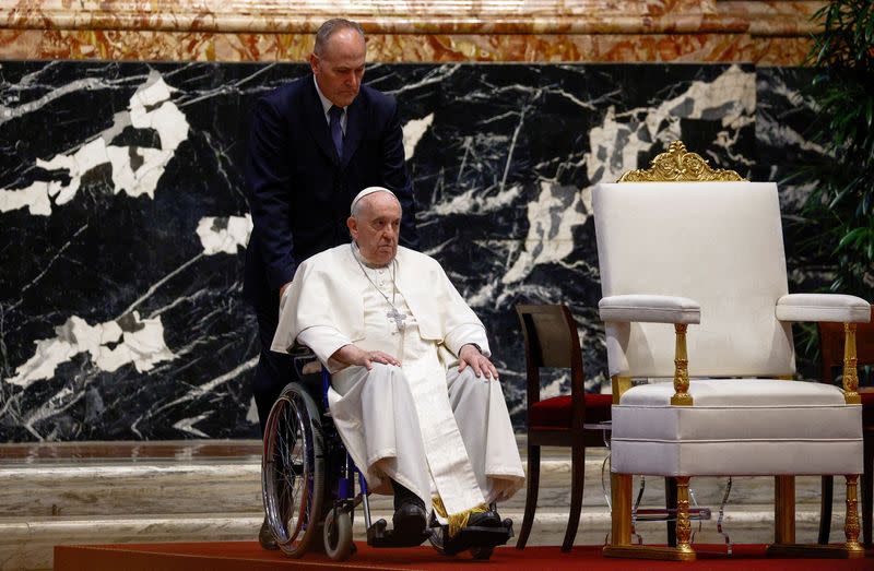 FILE PHOTO: Pope Francis celebrates Mass for bishops and cardinals who died in 2022, at the Vatican