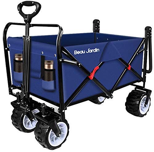 6) Beau Jardin Folding Push Pull Wagon