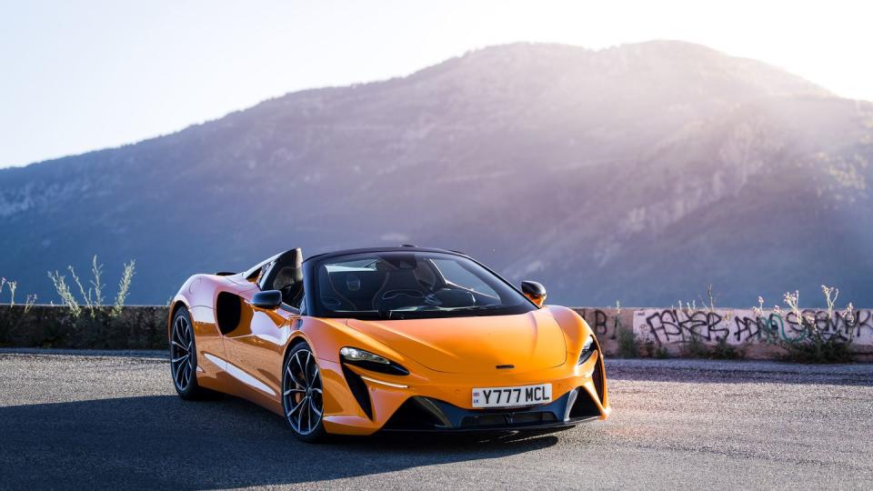 orange car on road