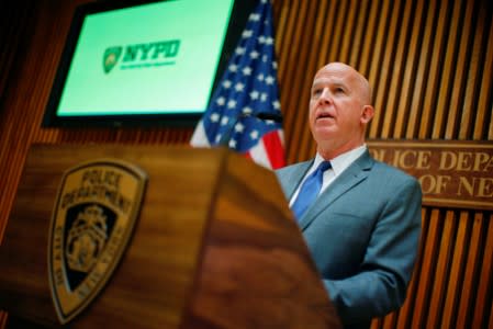 New York Police Department (NYPD) Commissioner James P. O'Neill speaks at a news conference at Police headquarter in New York