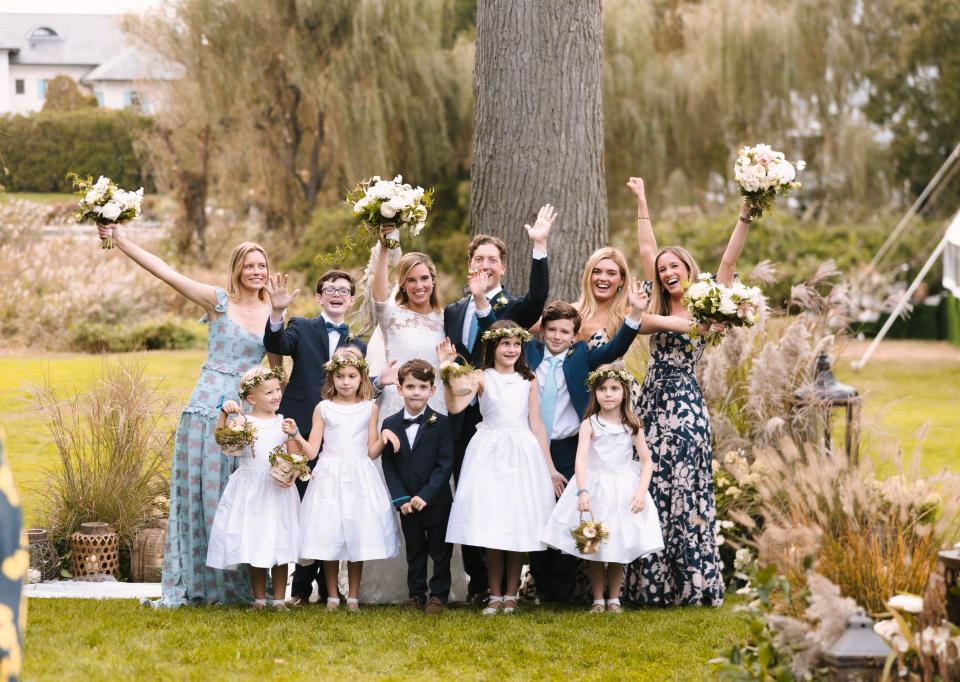 The Bride Wore an Ethereal Lace Dress for Her Formal Garden Party Wedding Overlooking the Long Island Sound