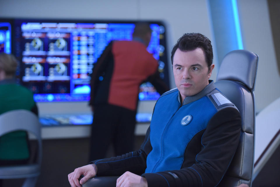 <p>Let’s have the Orville engage in an intergalactic battle with a competing starship called the Redenbacher. During this conflict, Seth MacFarlane’s character dies. — <em>KT</em><br><br>(Ray Mickshaw/FOX) </p>