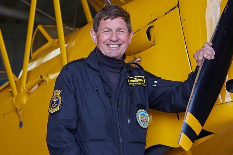 David Morgan tiene hoy 73 años y es uno de los pilotos más condecorados en el Reino Unido por su participación en la Guerra de Malvinas