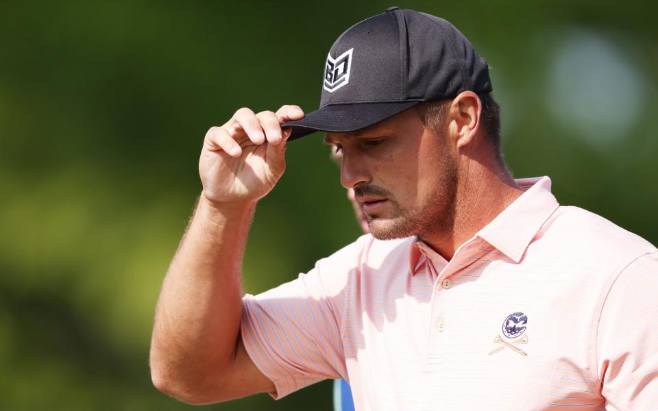 Bryson DeChambeau of the United States walks the ninth green during the first round of the 2023 PGA Championship at Oak Hill Country Club on May 18, 2023 in Rochester, New York. - Getty Images/Warren Little