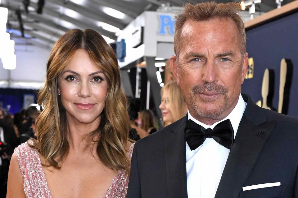 <p>Anthony Harvey/Shutterstock </p> Kevin Costner and wife Christine