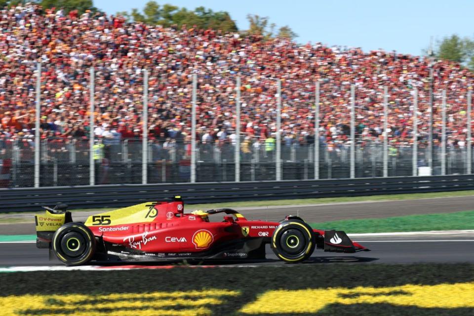 carlos sainz of scuderia ferrari on track during the f1