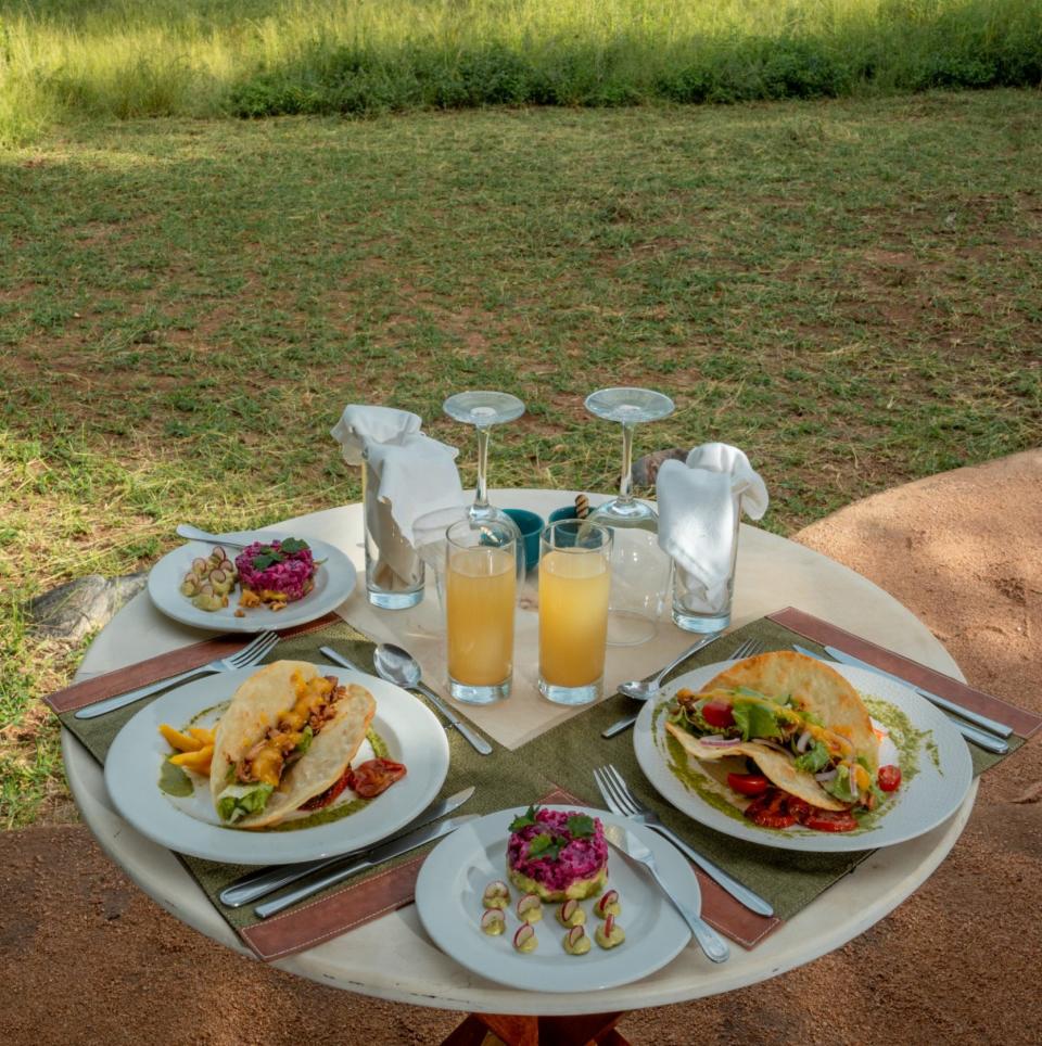 Breakfast in the bush at Asanja Ruaha in Tanzania