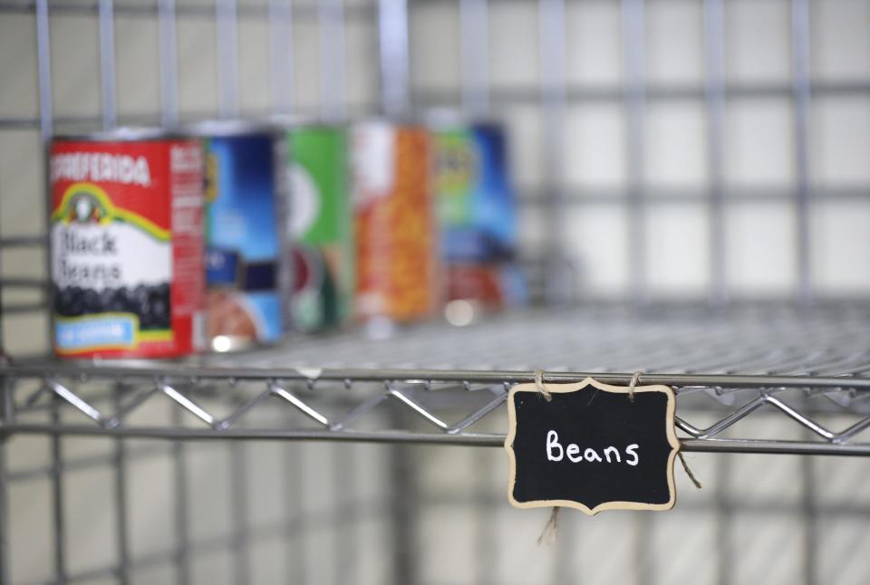 Shelves are bare in the Food Farmacy area Thursday, September 29, 2022, at St. Joseph Food Program in Menasha, Wis. Food Farmacy is a program for people needing healthier food for special diets.