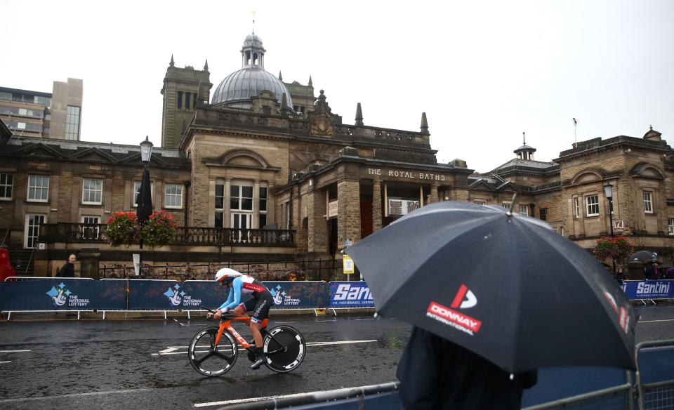 Canada's Gillian Ellsay during the Elite Women Individual Time Trial, Ripon to Harrogate. (Photo by Tim Goode/PA Images via Getty Images)