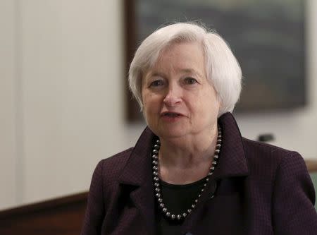 U.S. Federal Reserve Chair Janet Yellen arrives for a luncheon at the Federal Reserve in San Francisco, California March 27, 2015. REUTERS/Robert Galbraith