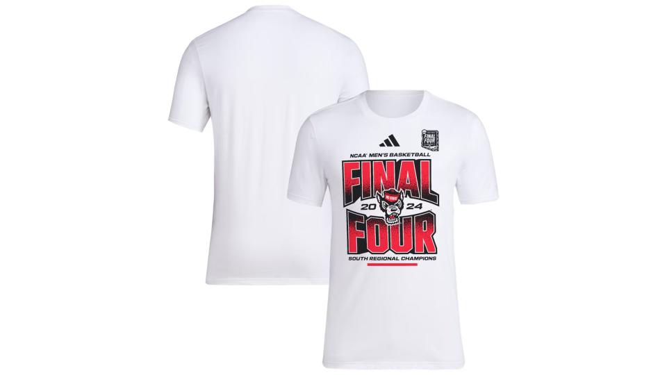 NC State Wolfpack adidas Unisex 2024 NCAA Men's Basketball Tournament March Madness Final Four Locker Room T-Shirt - White