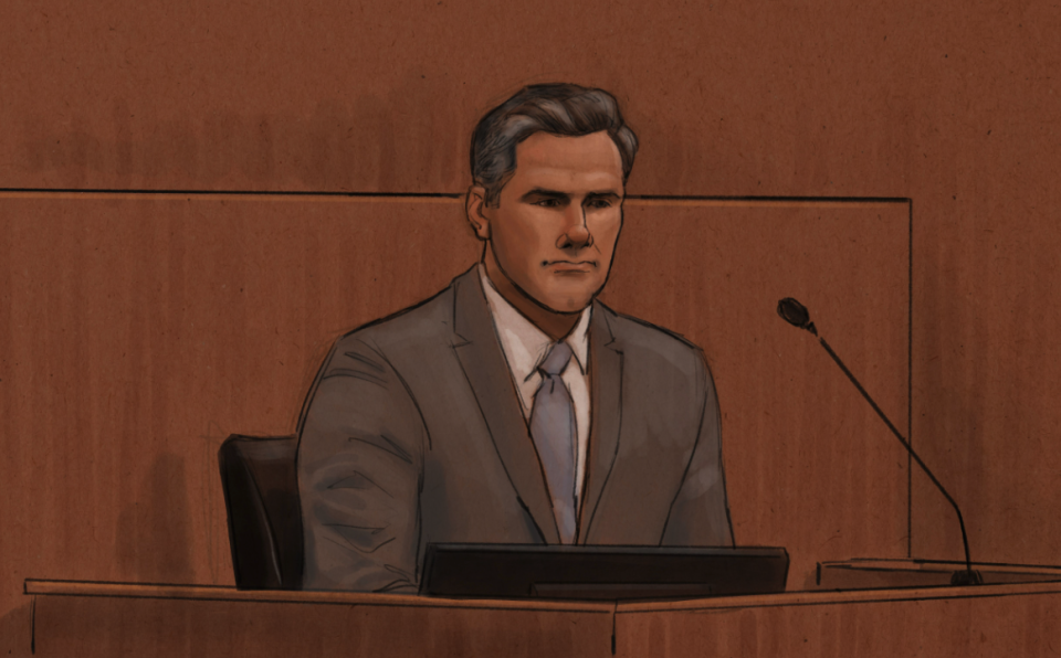 Thomas Lane is pictured in a courtroom illustration. / Credit: Cedric Hohnstadt
