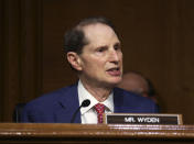 Sen. Ron Wyden, D-Ore., speaks during a Senate Finance Committee hearing on "COVID-19/Unemployment Insurance" on Capitol Hill in Washington on Tuesday, June 9, 2020. (Leah Millis/Pool via AP)