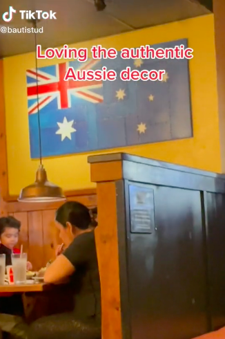 a wooden australian flag on a wall