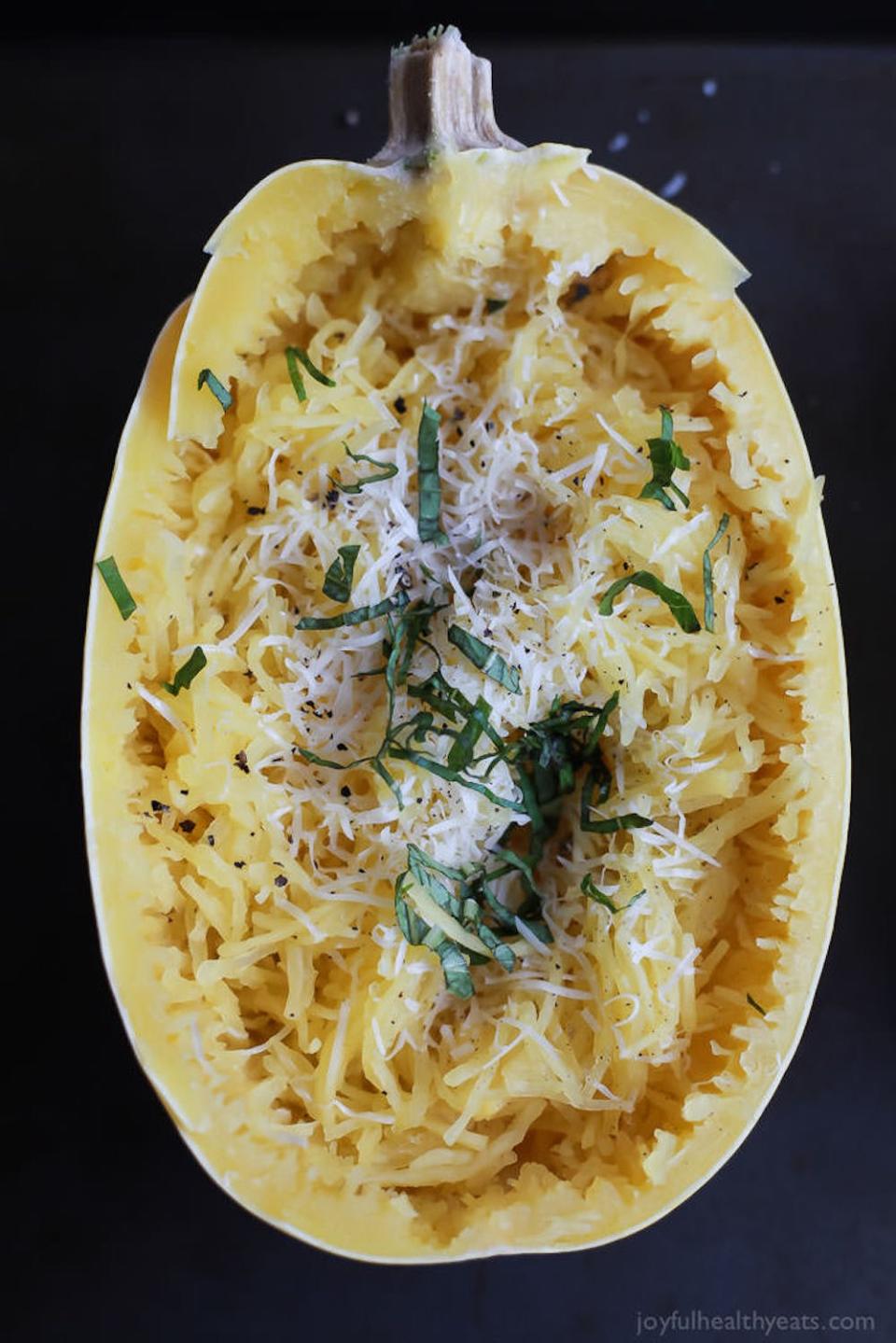 Easy Parmesan-Herb Spaghetti Squash from Joyful Healthy Eats