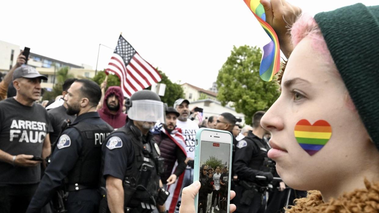 Protests outside of Glendale Unified School District