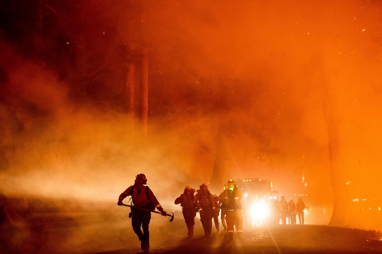 Firefighters battle the Mosquito Fire