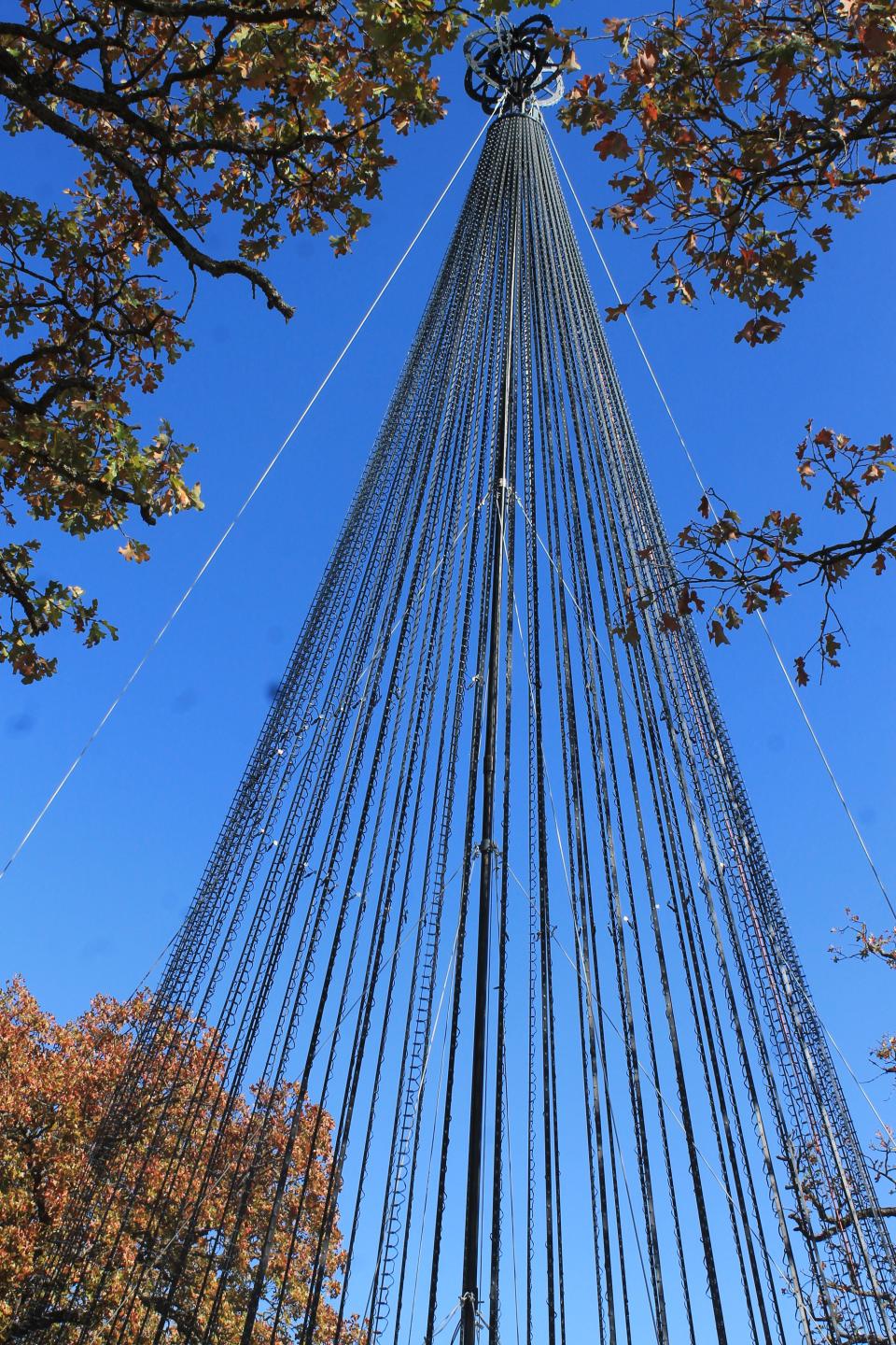 The LED Christmas tree at Creekmore Park is 50 feet tall and will light up at a 5:30 p.m. Monday, Nov. 28 ceremony for the start of "Holiday Express."