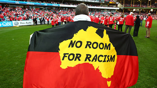 Fans were invited on-field after the Swans game.